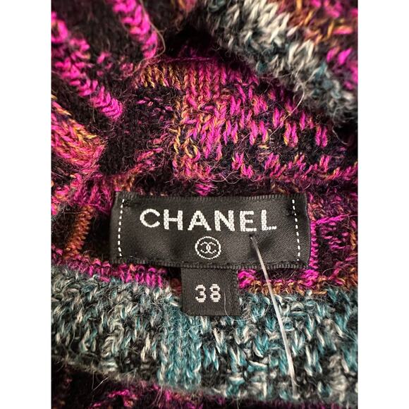 Chanel 2018 Paris-Hamburg Blue Striped Turtleneck Sweater Sz.38 - Picture 7 of 8